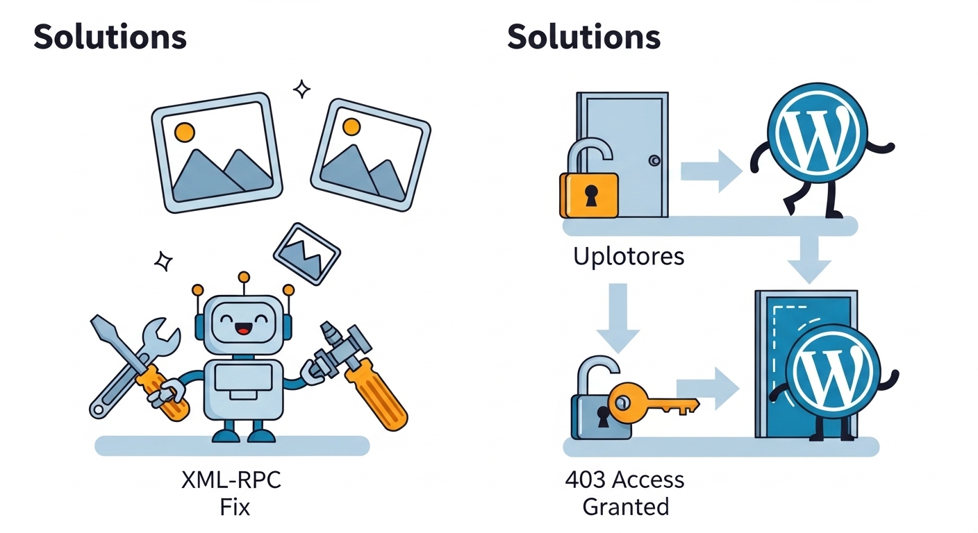 WordPressアプリで画像アップできない原因は？XML-RPCと403エラーの対処法