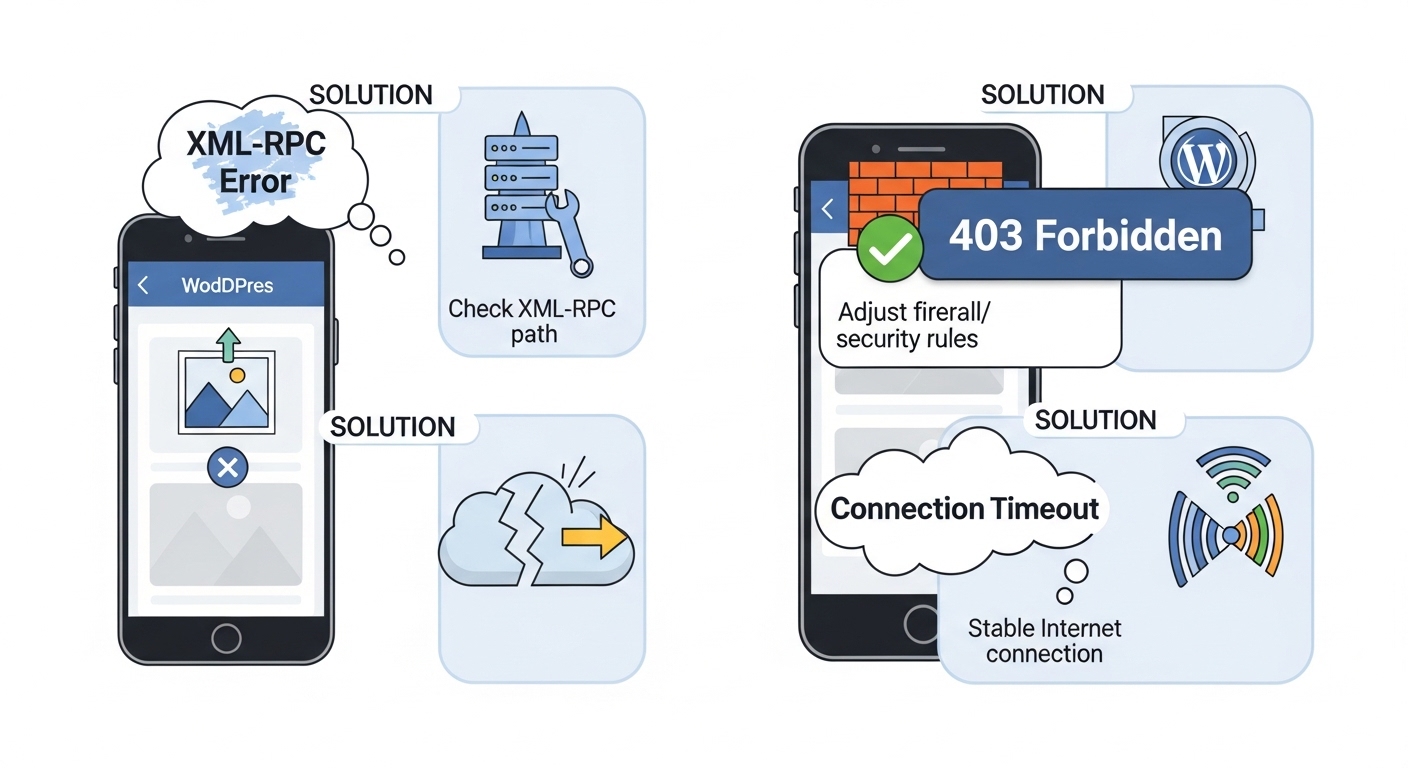 WordPressアプリで画像アップできない原因は？XML-RPCと403エラーの対処法