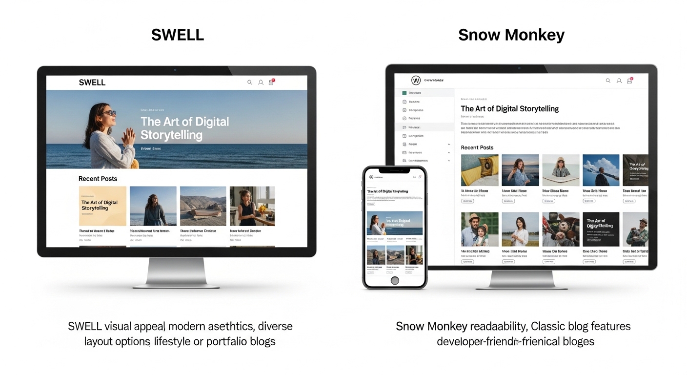 ブログ運営に向いているWordPressテーマは SWELLとSnow Monkeyどっち？違いを比較